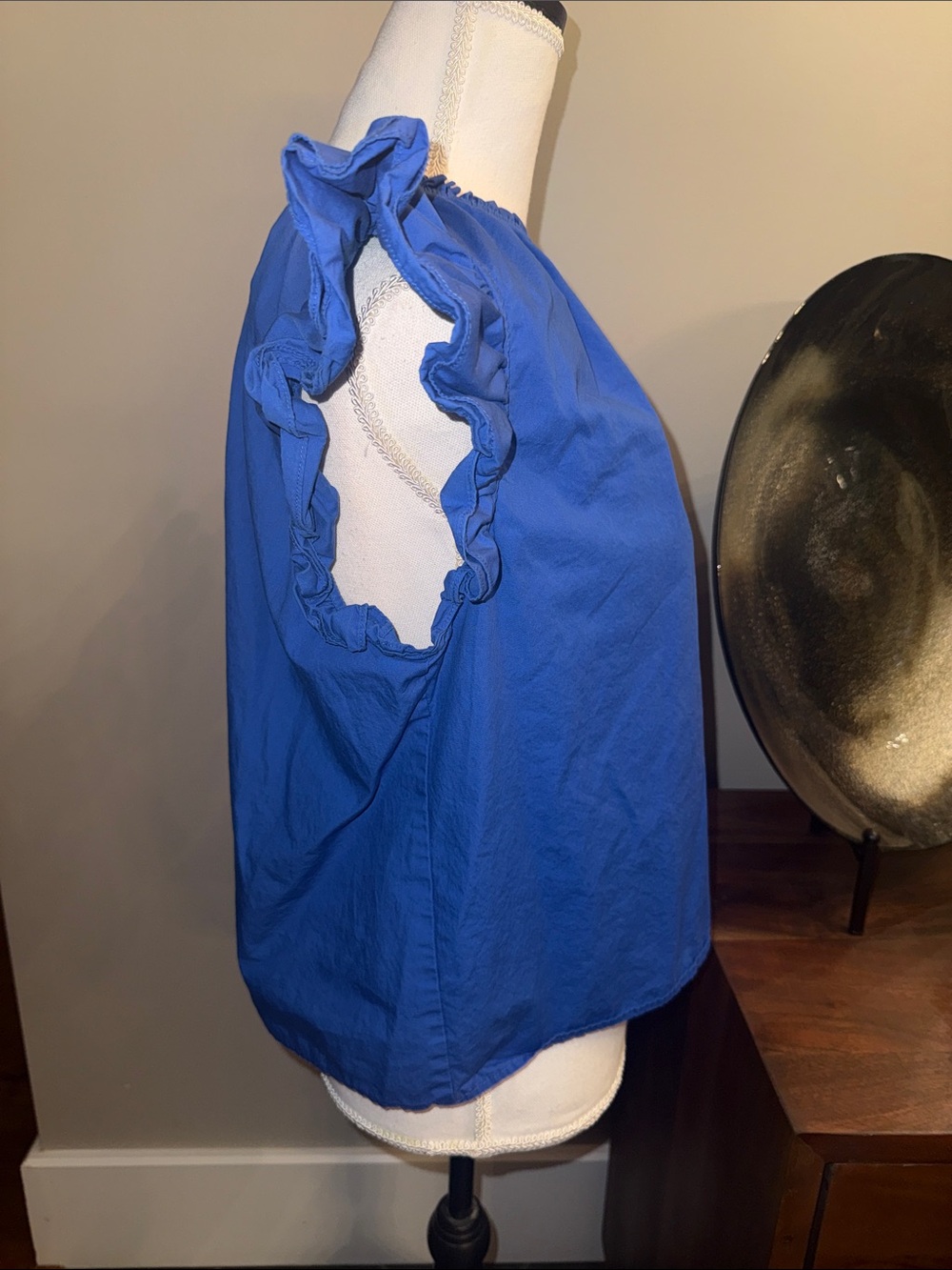 Sugarlips Women’s Royal Blue Ruffle Sleeve Top - Picture 2 of 6